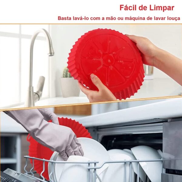 Forma Para Air Fryer De Silicone Antiaderente – Sem Sujeira - Image 4