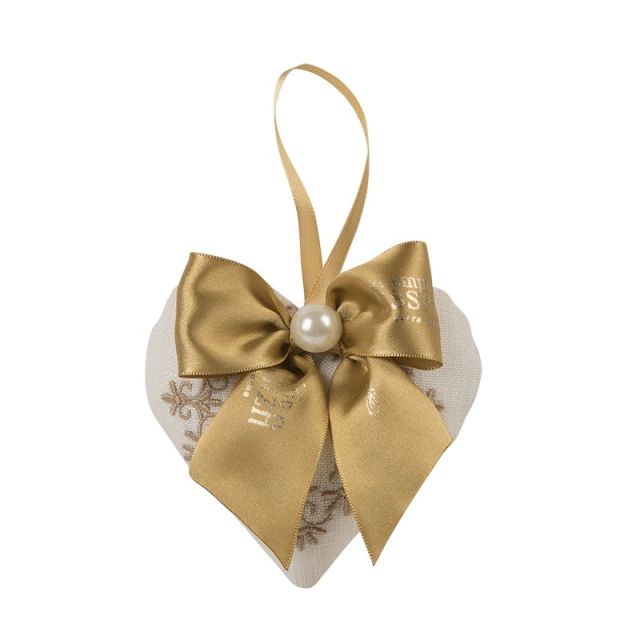 Mini Coração em Tecido Bordado - Imagem 4