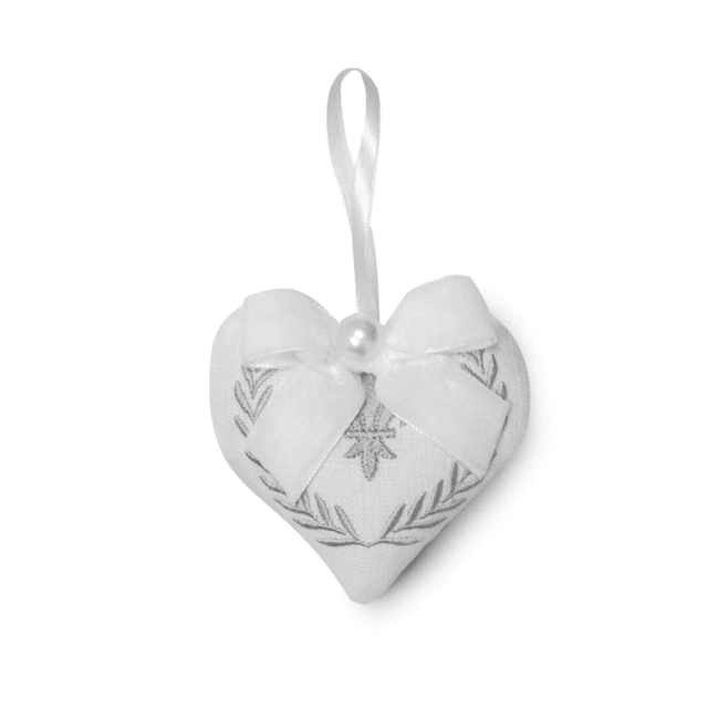 Mini Coração em Tecido Bordado - Imagem 3